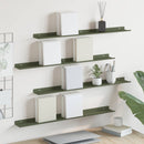 Svævende hylde 4 pcs Oliven grøn 80 x 9 x 2,5 cm Stål