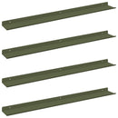 Svævende hylde 4 pcs Oliven grøn 80 x 9 x 2,5 cm Stål