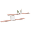 Svævende hylde Vægmonteret 2 pcs Lyserød 100 x 9 x 2,5 cm Stål