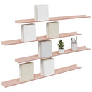 Svævende hylde Vægmonteret 4 pcs Lyserød 100 x 9 x 2,5 cm Stål
