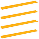 Svævende hylde 4 pcs Sennepsgul 100 x 9 x 2,5 cm Stål