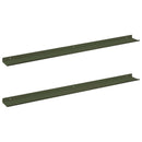 Svævende hylde 2 pcs Oliven grøn 100 x 9 x 2,5 cm Stål