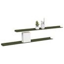 Svævende hylde 2 pcs Oliven grøn 100 x 9 x 2,5 cm Stål