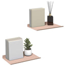 Svævende hylde Vægmonteret 2 pcs Lyserød 30 x 18 x 2,5 cm Stål
