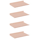 Svævende hylde Vægmonteret 4 pcs Lyserød 30 x 18 x 2,5 cm Stål