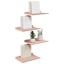 Svævende hylde Vægmonteret 4 pcs Lyserød 30 x 18 x 2,5 cm Stål