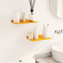 Svævende hylde 2 pcs Sennepsgul 30 x 18 x 2,5 cm Stål
