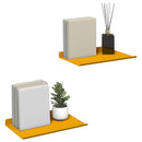 Svævende hylde 2 pcs Sennepsgul 30 x 18 x 2,5 cm Stål