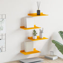 Svævende hylde 4 pcs Sennepsgul 30 x 18 x 2,5 cm Stål