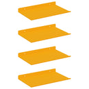 Svævende hylde 4 pcs Sennepsgul 30 x 18 x 2,5 cm Stål