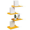 Svævende hylde 4 pcs Sennepsgul 30 x 18 x 2,5 cm Stål