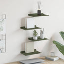 Svævende hylde 4 pcs Oliven grøn 30 x 18 x 2,5 cm Stål