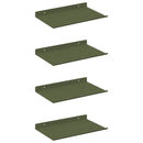 Svævende hylde 4 pcs Oliven grøn 30 x 18 x 2,5 cm Stål