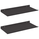 Svævende hylde 2 stk. Sort 40 x 18 x 2,5 cm Stål