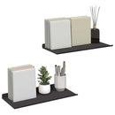 Svævende hylde 2 stk. Sort 40 x 18 x 2,5 cm Stål
