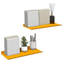 Svævende hylde 2 pcs Sennepsgul 40 x 18 x 2,5 cm Stål