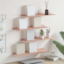 Svævende hylde Vægmonteret 4 pcs Lyserød 60 x 18 x 2,5 cm Stål