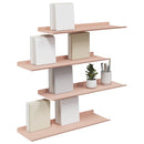 Svævende hylde Vægmonteret 4 pcs Lyserød 60 x 18 x 2,5 cm Stål