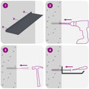 Svævende hylde Vægmonteret 4 pcs Antracit 60 x 18 x 2,5 cm Stål