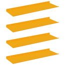 Svævende hylde 4 pcs Sennepsgul 60 x 18 x 2,5 cm Stål