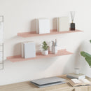 Svævende hylde Vægmonteret 2 pcs Lyserød 80 x 18 x 2,5 cm Stål