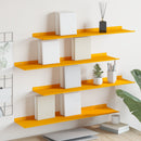 Svævende hylde 4 pcs Sennepsgul 80 x 18 x 2,5 cm Stål