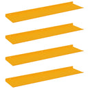 Svævende hylde 4 pcs Sennepsgul 80 x 18 x 2,5 cm Stål