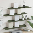 Svævende hylde 4 pcs Oliven grøn 80 x 18 x 2,5 cm Stål