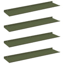 Svævende hylde 4 pcs Oliven grøn 80 x 18 x 2,5 cm Stål