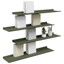 Svævende hylde 4 pcs Oliven grøn 80 x 18 x 2,5 cm Stål