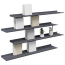 Svævende hylde 4 pcs Antracit 100 x 18 x 2,5 cm Stål