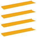 Svævende hylde 4 pcs Sennepsgul 100 x 18 x 2,5 cm Stål