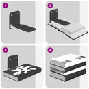 Svævende hylde med hylde 24 pcs Sort 6 x 10,8 x 6,6 cm