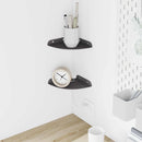 Svævende hylde med hylde 2 pcs Sort 15 x 15 x 2 cm