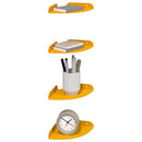 Svævende hylde med hylde 4 pcs Sennepsgul 15 x 15 x 2 cm