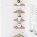 Svævende hylde med hylde 4 pcs Lyserød 18 x 18 x 2 cm