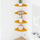 Svævende hylde med hylde 4 pcs Sennepsgul 18 x 18 x 2 cm