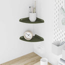 Svævende hylde med hylde 2 pcs Oliven grøn 18 x 18 x 2 cm