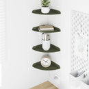 Svævende hylde med hylde 4 pcs Oliven grøn 18 x 18 x 2 cm