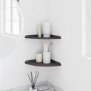 Hjørne Flydende Hylde med hylde 2 pcs Sort 24 x 24 x 2 cm