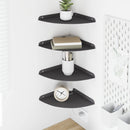 Svævende hylde med hylde 4 pcs Sort 24 x 24 x 2 cm