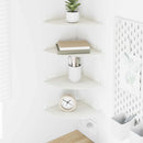 Svævende hylde med hylde 4 pcs Hvid 24 x 24 x 2 cm