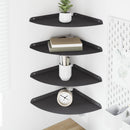 Svævende hylde med hylde 4 pcs Sort 30 x 30 x 2 cm