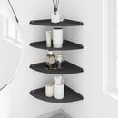 Svævende hylde med hylde 4 pcs Sort 30 x 30 x 2 cm