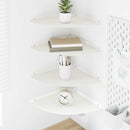 Svævende hylde med hylde 4 pcs Hvid 30 x 30 x 2 cm