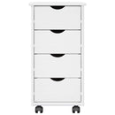 Rullende skab med hjul Hvid 34 x 39 x 65,5 cm Massivt fyrretræ