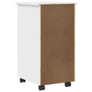 Rullende skab Hvid 34 x 39 x 65,5 cm Massivt fyrretræ