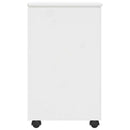 Rullende skab med hjul Hvid 34 x 39 x 65,5 cm Massivt fyrretræ