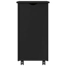 Rullende skab med hjul Sort 34 x 39 x 65,5 cm Massivt fyrretræ