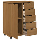 Rullende skab Honningbrun 63,5 x 39 x 79 cm Massivt fyrretræ